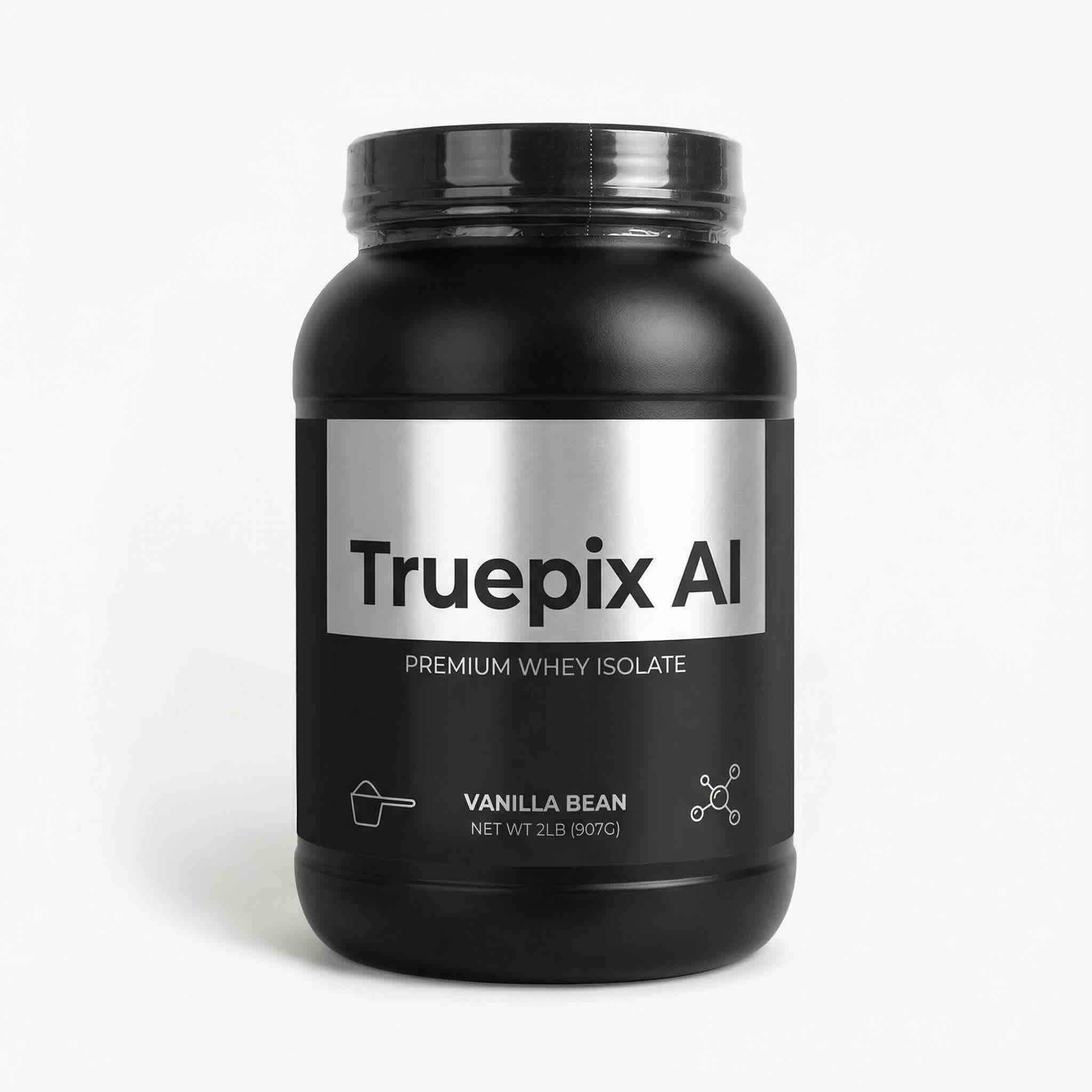 protein powder on white background